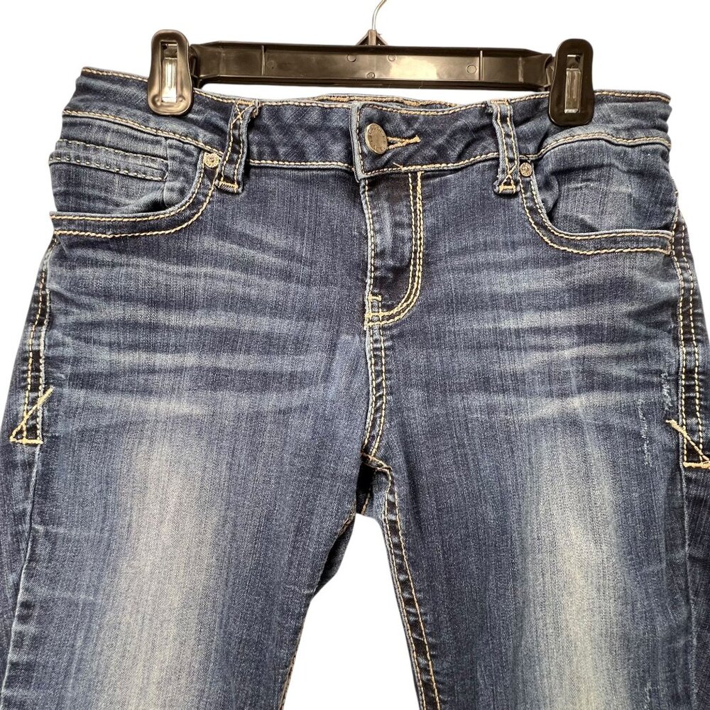 Buckle Black Mid-Rise Skinny Stretch Jeans Blue Fit 53 Distressed 30x32 Womens - Picture 3 of 16
